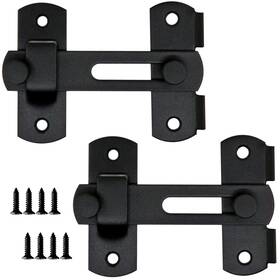 H2mtool Hem12489459 Gate Latch Sliding Door Lock - 2 Pack Metal Barn Bolt For Outdoor Wooden Fenc