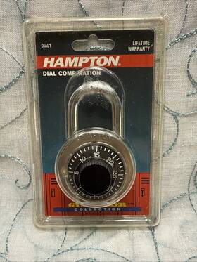 Hampton 039208950954 Dial Combination Gym Locker Lock - New In Box