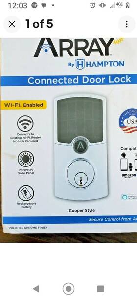 23502-125 Hampton Array By Cooper Style Connected Door Lock Polished Chrome