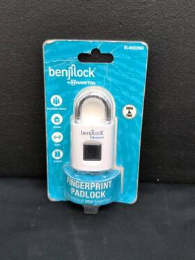 Bl40002wu Hampton Benjilock By Fingerprint Padlock White