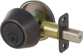 200s-us10be-single Hardware Single Cylinder Deadbolt Edge Oil Rubbed Bronze