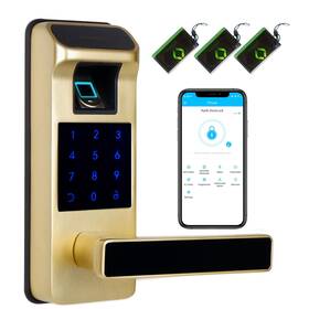 A01-gold Harfo Smart Door Lock Heavy Duty 5 In 1 Keyless Entry Full App Cont