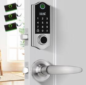 D02l Harfo Harfo-fingerprint Door Lock With 2 Lever Handles Smart Keyless Entry