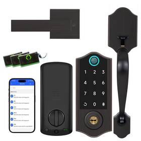 Da2h-ag Harfo Fingerprint Smart Door Lock For Front With Handle Set App Control