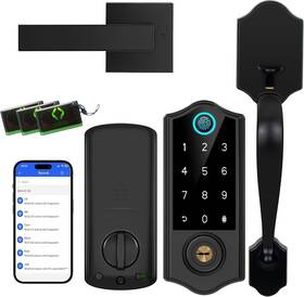 Da2h-bk Harfo Fingerprint Smart Door Lock For Front With Handle Set App Control