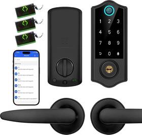 Da2l-bk Harfo Smart Door Lock With Handle Set Fingerprint Keyless Entry