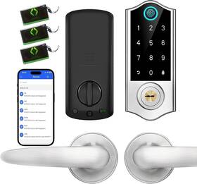 Da2l-sn Harfo Smart Lock Keyless Entry Fingerprint Deadbolt With Handle 5 Ways To Unlock