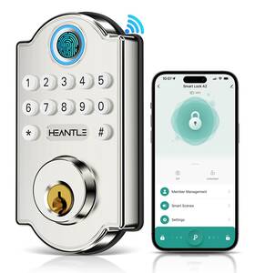 A2-sbft-hnt Heantle Smart Door Lock Wifi Deadbolt Keyless Entry Front Fingerpr