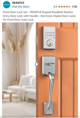 Hntus-zns-dlam-dx01am-sil Heantle Fingerprint Smart Front Door Lock Set Keyless Entry Deadbolt With Handle