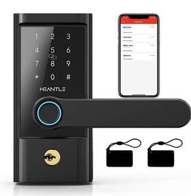 Hntus-zns-h004-blk Heantle Keyless Entry Door Lock Smart Fingerprint With Lever