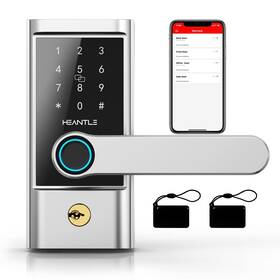 Hntus-zns-h004x-sil Heantle Smart Lock Keyless Entry Door Locks - Fingerprint Bluetooth Electroni