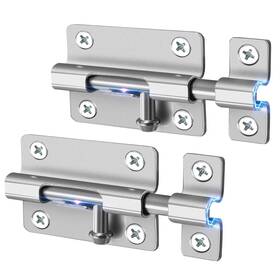 Heleman 613464530152 Door Security Slide Latch Lock With 12 Screws 2 Pack Keyless Entry Thicke