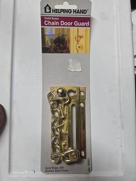 Helping Hand 070792400913 Door Chain Guard Solid Brass Lock Heavy-duty Home Security L