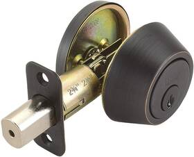 791665 Hi- Design House Single Cylinder 2-way Round Corner Deadbolt With Latch Oil-r