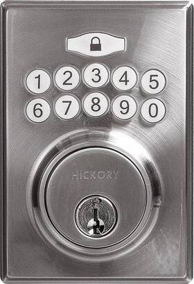 H076389-sn Hickory Hardware Securemote Bluetooth Enabled Deadbolt Modern Satin