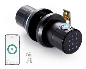 Hiencetec 739437420197 Fingerprint Door Lock Biometric Knob With 4 Ways To Unlock App/fingerpr