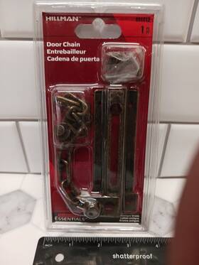 851212 Hillman Door Chain Antique Brass Finish Hardware Essentials Security Fs