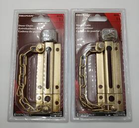 851214 Hillman 2 Door Chain Locks Brass Tone Hardware Essentials Security Latch