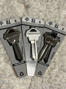 Hillman Group Rsc 736511500721 Brass Nickel #72 Traditional Single Sided Blank Key Pack Of 3