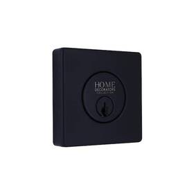 Home Decorators Collection 050134011717 Square Matte Black Single Cylinder Deadbolt