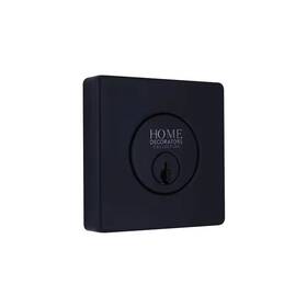 Home Decorators Collection 313021928995 Square Matte Black Single Cylinder Deadbolt Featuring Dual Keyway
