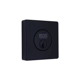 Home Decorators Collection 445038273232 Square Matte Black Single Cylinder Deadbolt Featuring Dual Keyway