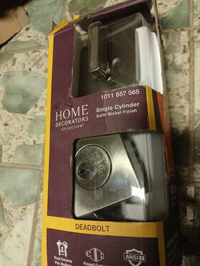 Dd2x21pxj Home Decorators Collection Square Satin Nickel Single Cylinder Deadbolt