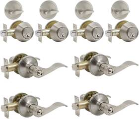 Hl-12061et-101sn-4p-combo Home Improvement Direct 4 Pack Keyed Entry Door Lock Satin Nickel