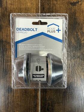 Home Plus 756050601482 Satin Chrome Brass Single Cylinder Deadbolt
