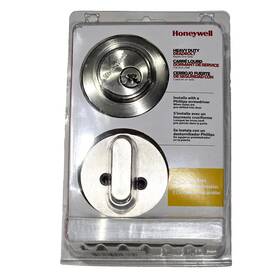 Honeywell 814113016762 Heavy Duty Deadbolt Keyed One Side Installs With Phillips Screwdriver