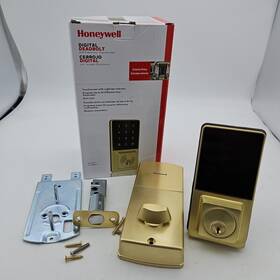 8635214 Honeywell #8635214 Gold Deadbolt Lighted Keypad Touchscreen Untested As Is