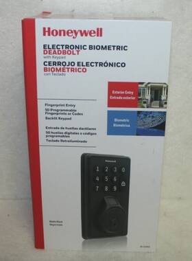 8733501 Honeywell Electric Biometric Keypad Deadbolt Matte Black New