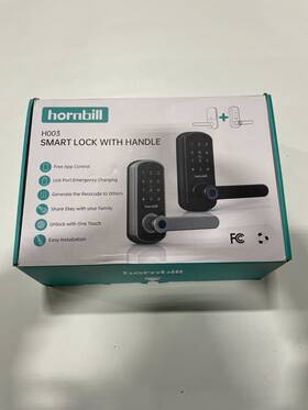 Hbus-zns-h003-blk Hornbill Smart Lock Keypad Door With Handle