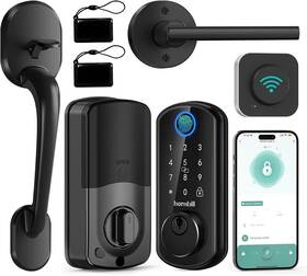 M2-bfhst-hnt Hornbill Wifi Smart Front Door Lock Set Fingerprint Keyless Entry Digital Keypad Deadbolt