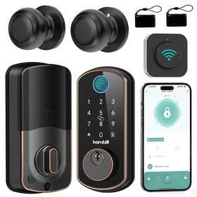 Y4-owfkn-h-tt Hornbill Smart Front Door Lock Set Wifi Keyless Entry Deadbolt With Handle