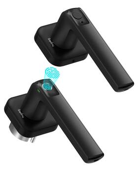 Hugolog 192728012028 Fingerprint Door Lock Keyless Entry With Real Voice Prompt Rgb Ligh