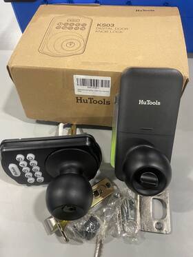 Ks03 Hutools 008678894969 Digital Door Knob Lock With Keypad And Key - Matte Black