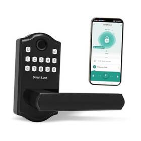 Hx Electronic 702142059495 Keyless Entry Door Lock With Keypad Smart Fingerprint And Knob