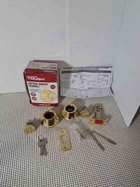 Hyper Tough 039208225137 Double Cylinder Deadbolt Lock Entry Door Keyed Brass Finish