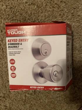 Ht3136-130 Hyper Tough Keyed Entry Tulip Style Doorknob And Deadbolt Combo Stainless Steel