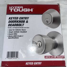 Ht3144-109-2 Hyper Tough Keyed Entry Round Style Doorknob And Deadbolt Combo