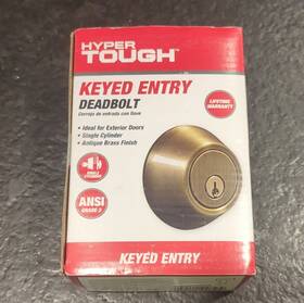 Ht5301-109 Hyper Tough Keyed Entry Deadbolt Antique Brass Finish Ansi Grade 3 With 2 Keys