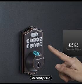 423125 Iccssi Front Door Intelligent Fingerprint Lock 20 User Codes Auto Anti Peeping