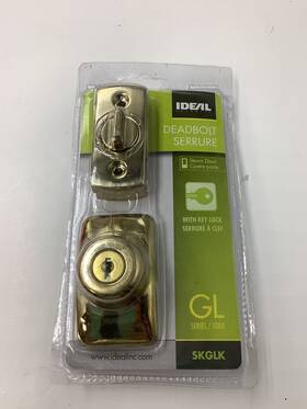 Ideal Security 056947002546 Deadbolt For Storm Door Model Skglkbb 7/8 To 2 1/4 Thick Brass