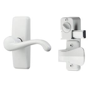Ideal Security 056947414677 Door Lever With Deadbolt Lock For Storm And Screen Doors White 2-piece Set