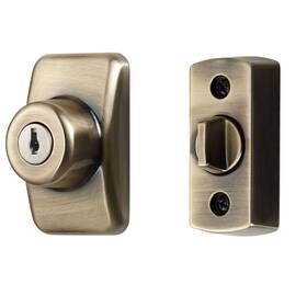 Ideal Security 056947415759 Deadbolt For Storm And Screen Doors Antique Brass Key Lock