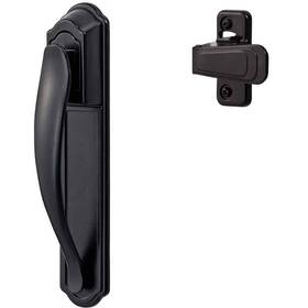 Ideal Security 056947415902 Black Painted Storm And Screen Door Pull Handle Set With Back Plate