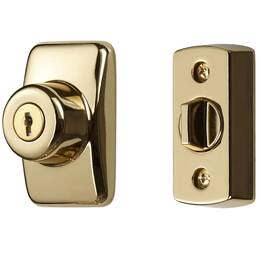 Ideal Security 056947416022 Keyed Deadbolt For Storm And Screen Doors Bright Brass 2-piece Set