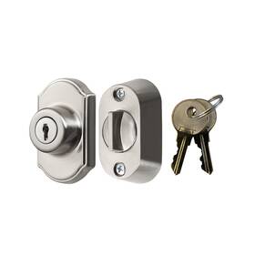 Ideal Security 056947416282 Keyed Deadbolt For Storm And Screen Doors Satin Silver