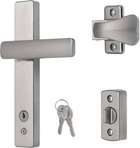 Bkel15sc Ideal Security El Keyed Lever Latch Deadbolt Surface Storm Door Handle Chrome